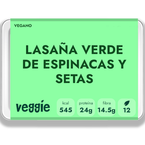 Lasaña vegana de espinacas y setas
