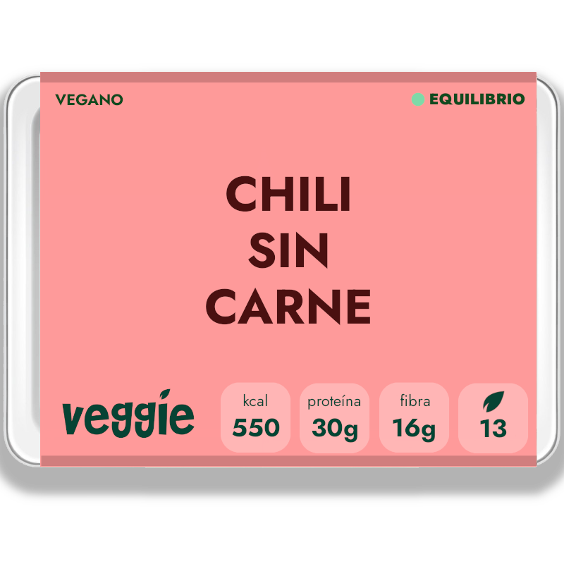 Chilli vegano proteico — lentejas, alubias y soja