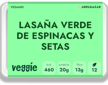 Lasaña vegana de espinacas y setas - Plan adelgazar