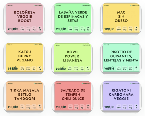 Menú vegano semanal a domicilio con platos preparados saludables